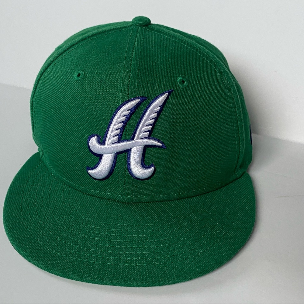 Hartford Yard Goats Hat Size 6 7/8 Green 59Fifty New Era Fitted Cap H Initial